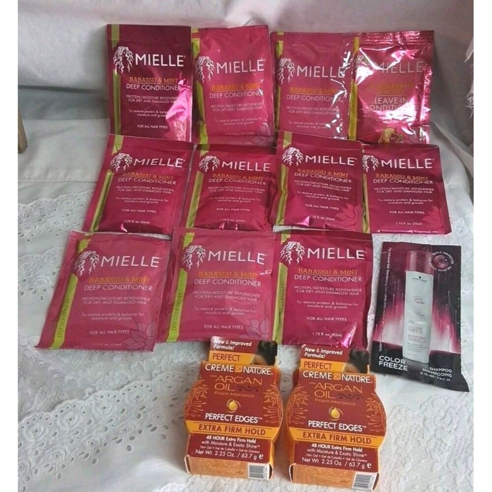 Lot Of 14 Hair Mousturizer Deep Conditioning Treatments Cream Of Nature & Mielle